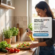 Dispensador de Aceite en Spray 200ml de Vidrio | Cocina Saludable para Freidora de Aire y Ensaladas | Chile